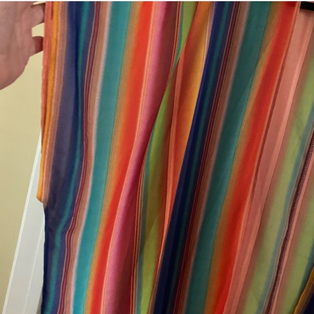 Fantastic Fawn Rainbow Striped Kimono Cover-Up - Picture 2 of 3
